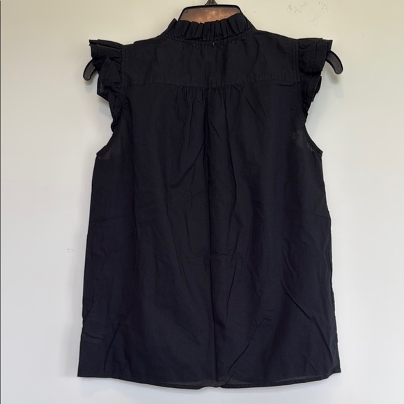 J. Crew Black Sleeveless Ruffled Blouse - Picture 8 of 12